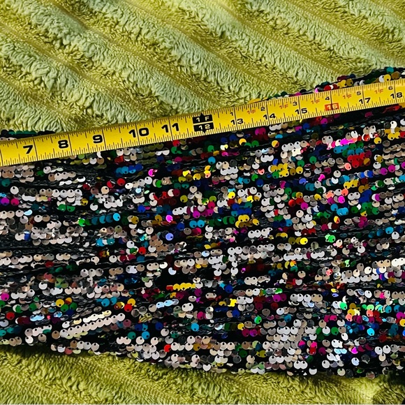 Flying Tomato Black Denim Sequin Sleeve Jacket Oversized Large NWOT - Picture 7 of 13